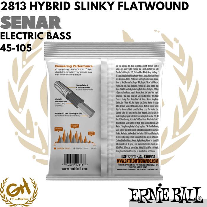 Ernie Ball 2813 Slinky Flatwound 45-105, Senar Bass Elektrik