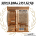 Ernie Ball 2144 Earthwood Medium Phosphor Bronze Acoustic Guitar Strings, 13-56
