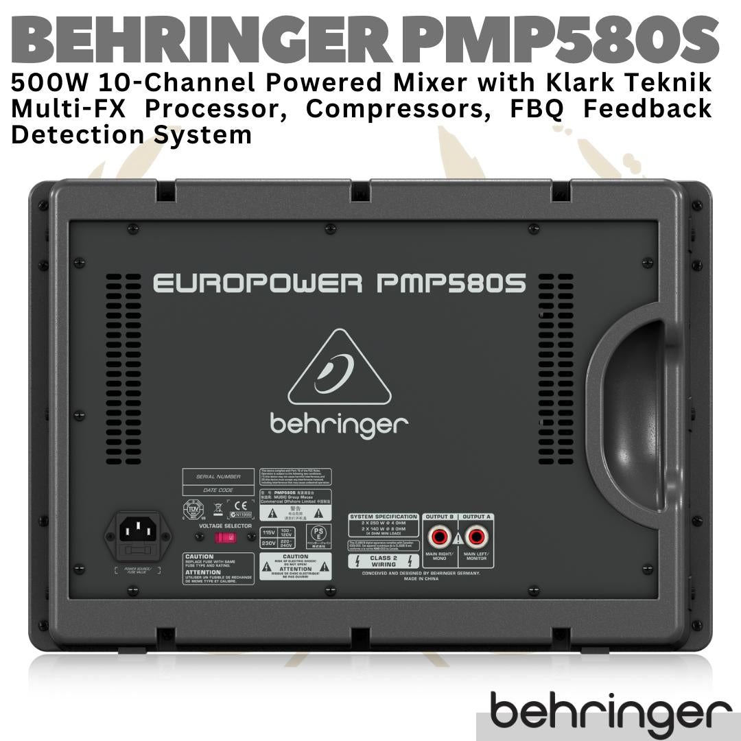 BEHRINGER EUROPOWER PMP580S 500W 10-Channel Powered Audio Mixer Aktif