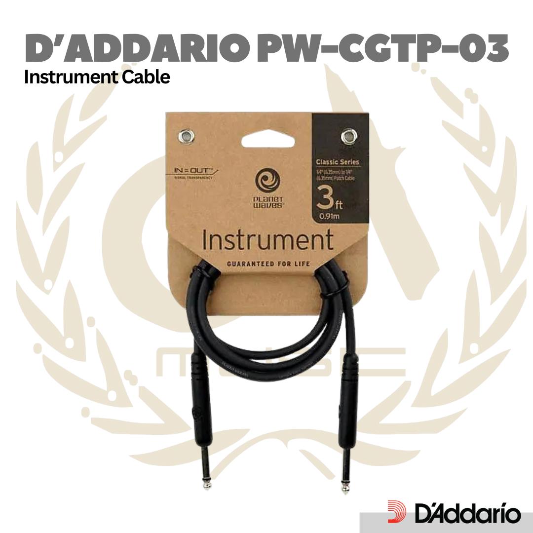 D'Addario PW CGTP 03 3 Inch Straight Classic Series Patch Cable - Jumper Efek