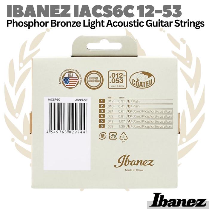 Ibanez IACS6C 12-53 Phosphor Bronze Light Acoustic Guitar Strings