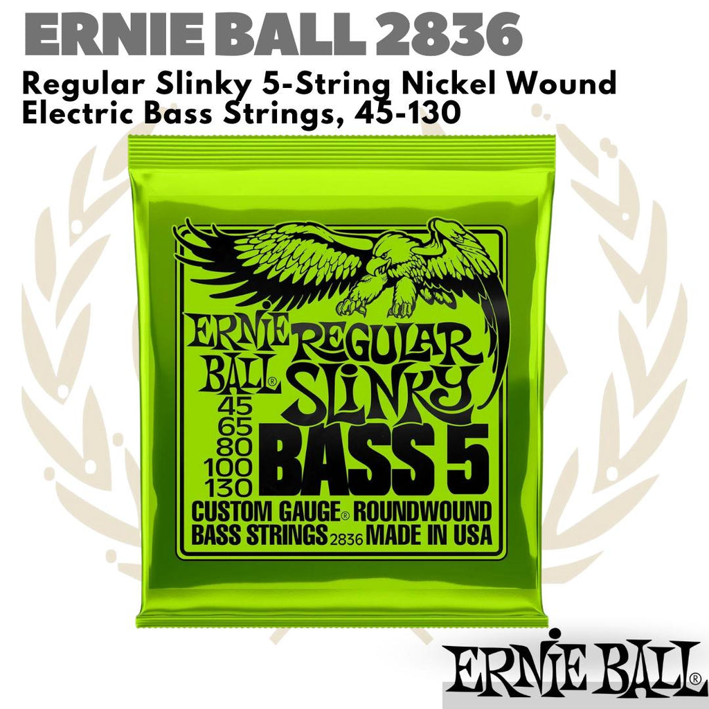 ERNIE BALL 2836 Regular Slinky 5-String Nickel Wound 45-130 Senar Bass
