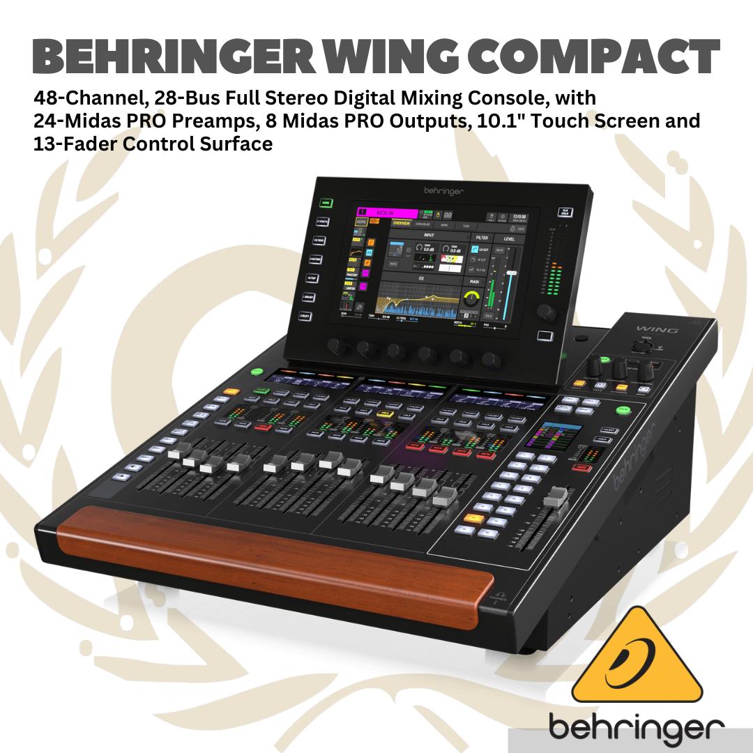Behringer Wing Compact 48 Channel Full Stereo Digital Audio Mixer - 28 Bus Full Stereo Digital Mixing Console 13 Fader Control Surface Touch Screen