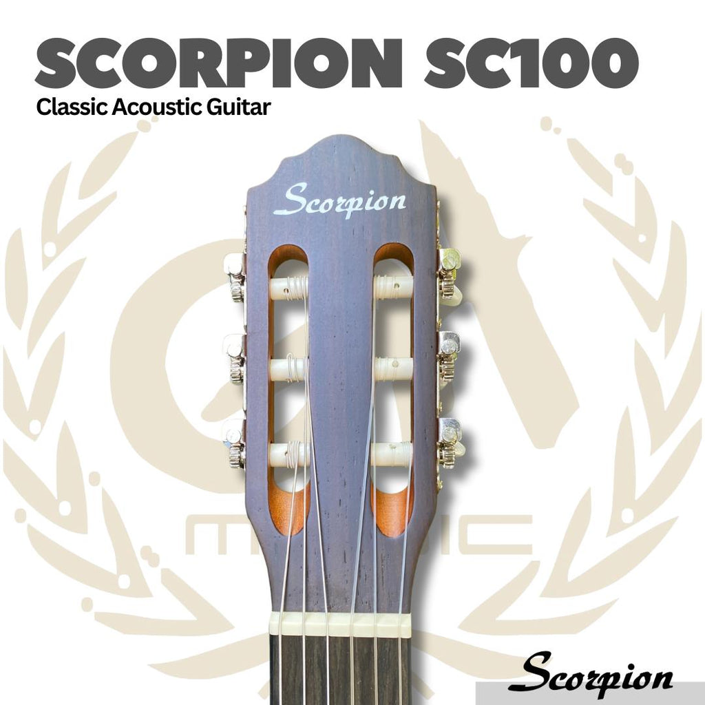 Scorpion SC100 Nylon Classic Acoustic Guitar - Gitar Klasik Nilon Akustik SC-100 Original Asli
