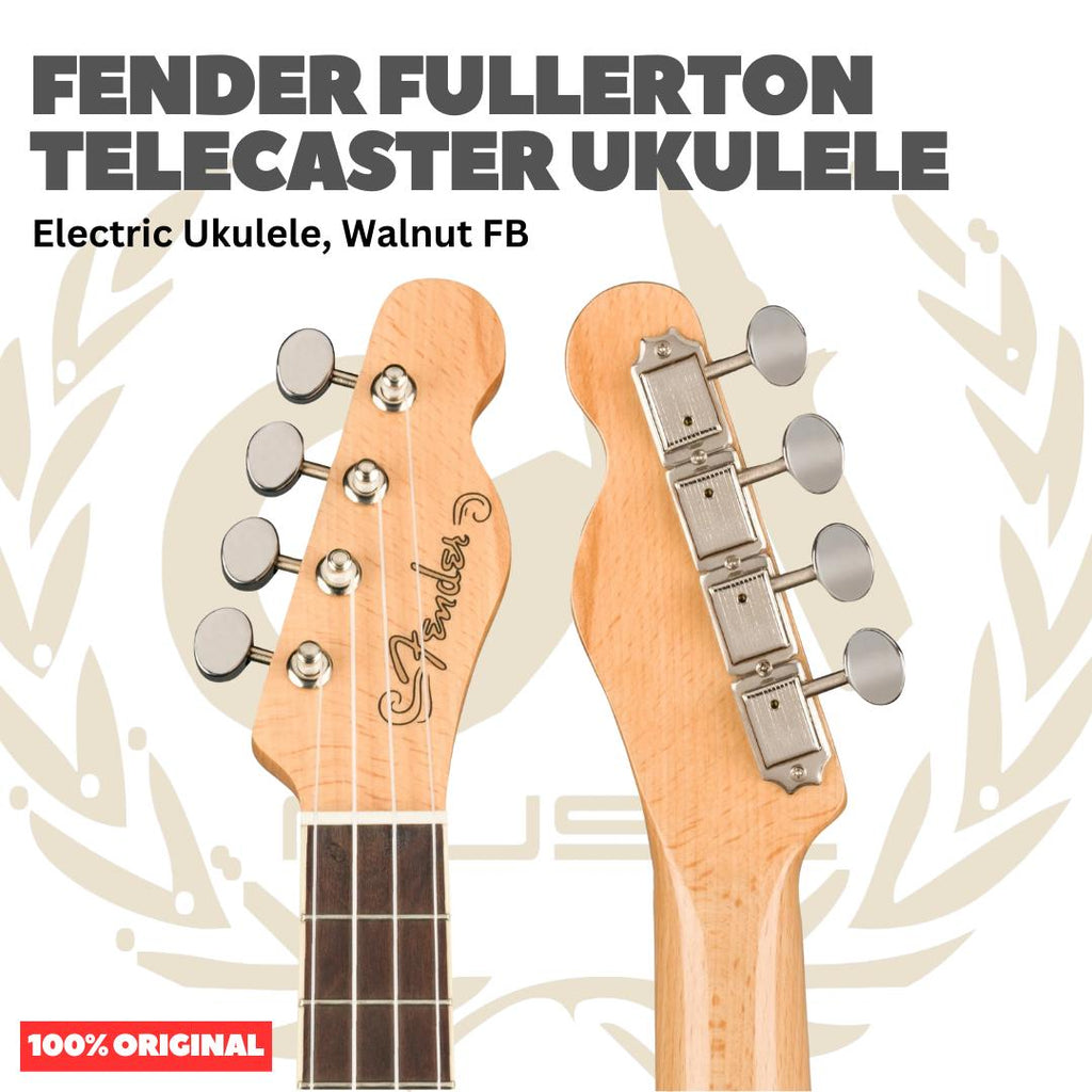 Fender Fullerton Telecaster Ukulele - Ukulele Elektrik Body Telecaster Mini 4-Senar With Preamp Original Asli