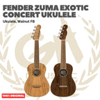 Fender Zuma Exotic Concert Ukulele, Walnut FB - Ukulele 4-Senar Original Asli