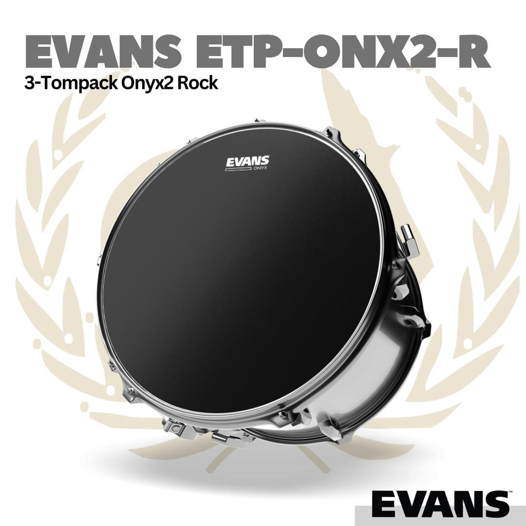 EVANS ETP-ONX2-R 3-Tompack ONYX2 Rock (10, 12, 16) | Onyx Tom Drum Head Membran