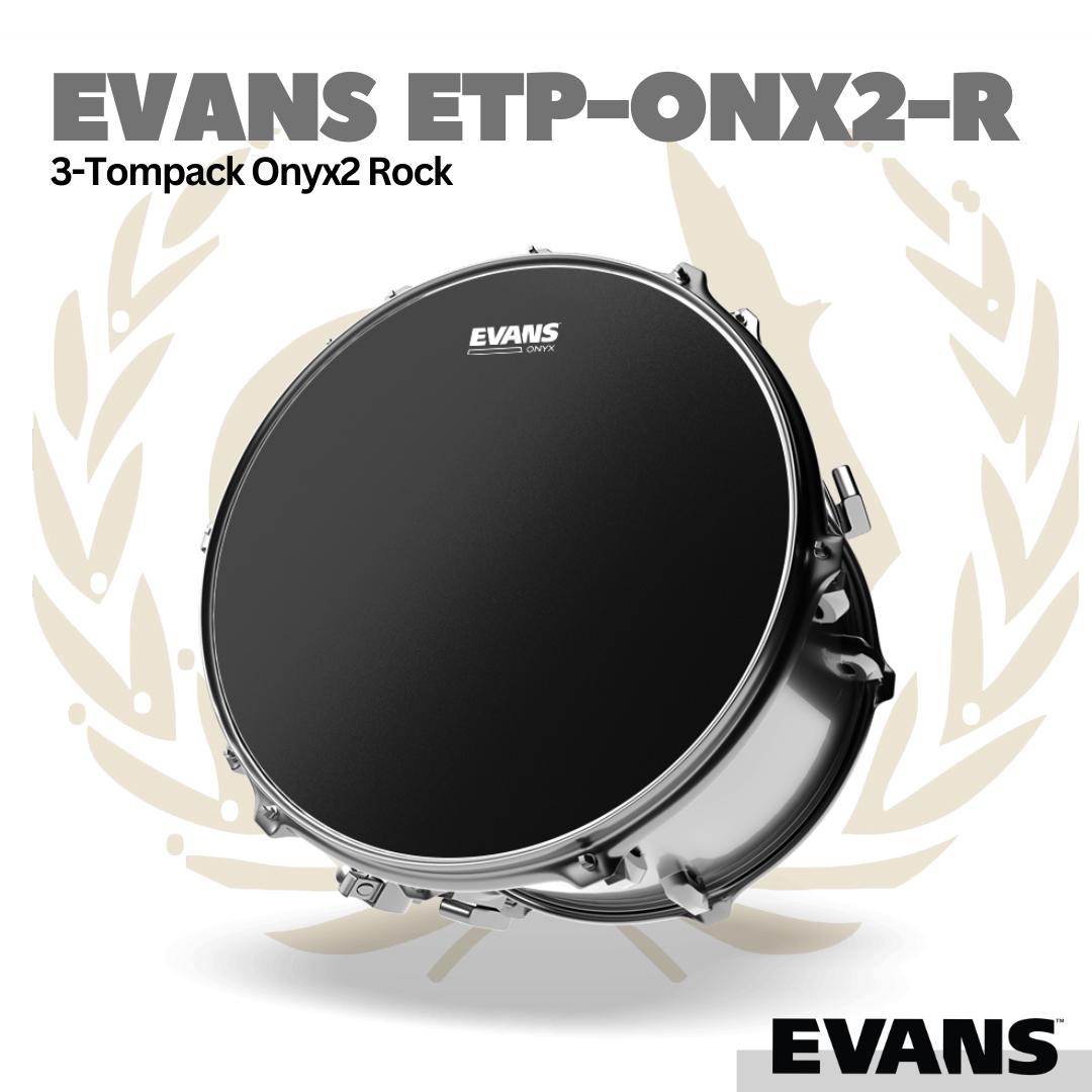 EVANS ETP-ONX2-R 3-Tompack ONYX2 Rock (10, 12, 16) | Onyx Tom Drum Head Membran