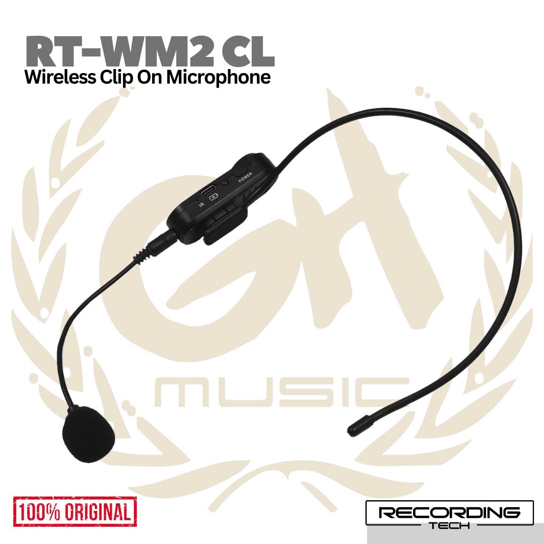 Recording Tech RT-HH-WM2 CL / RT HH WM2 CL Wireless Clip on Microphone | Mic Jepit Imam Ibadah Olah Raga Senam Outdoor Bando
