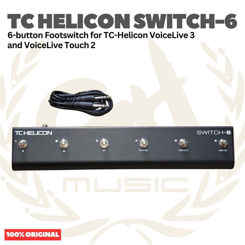 TC Helicon SWITCH-6 Footswitch Accessory Pedal for Expanded Effects Audio Control
