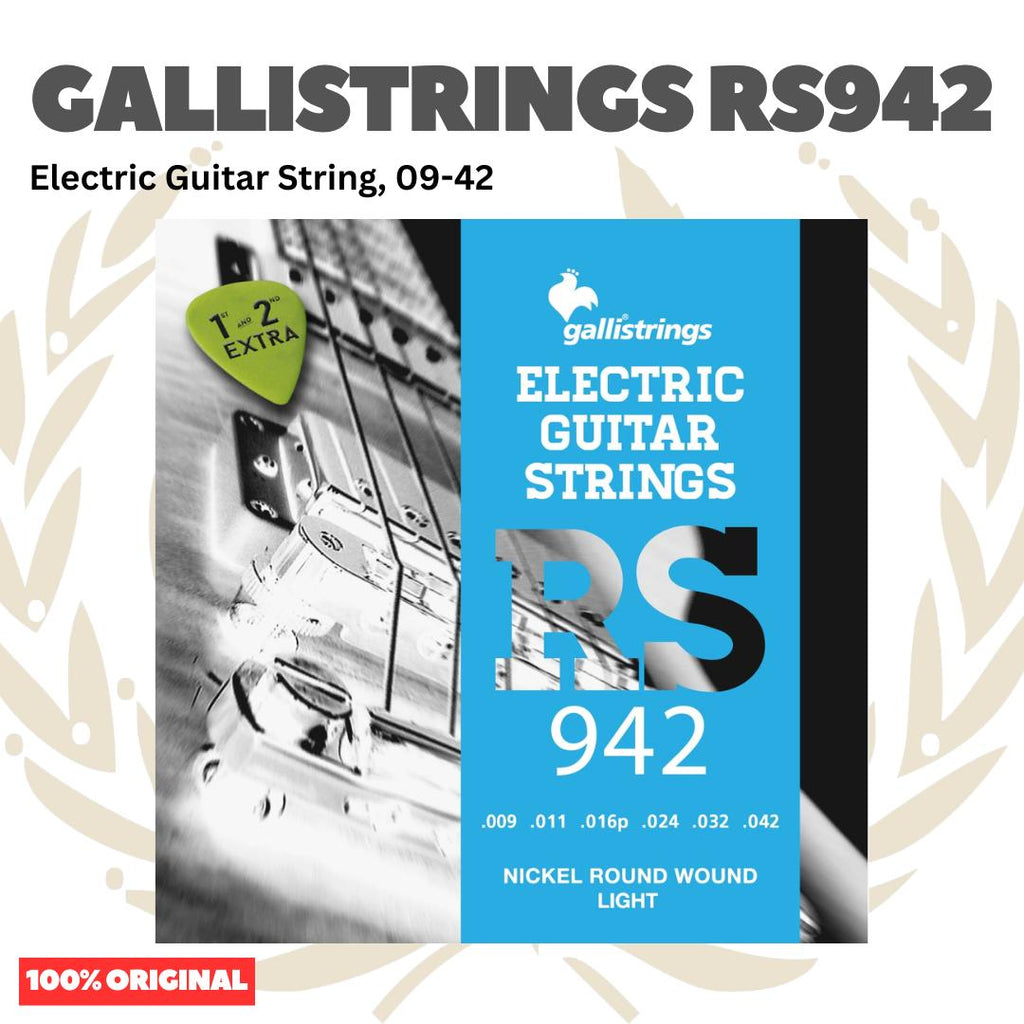 GALLISTRINGS RS942 Electric Guitar Strings 09-42 - Senar Gitar Listrik Elektrik Galli Strings RS942 Original Asli
