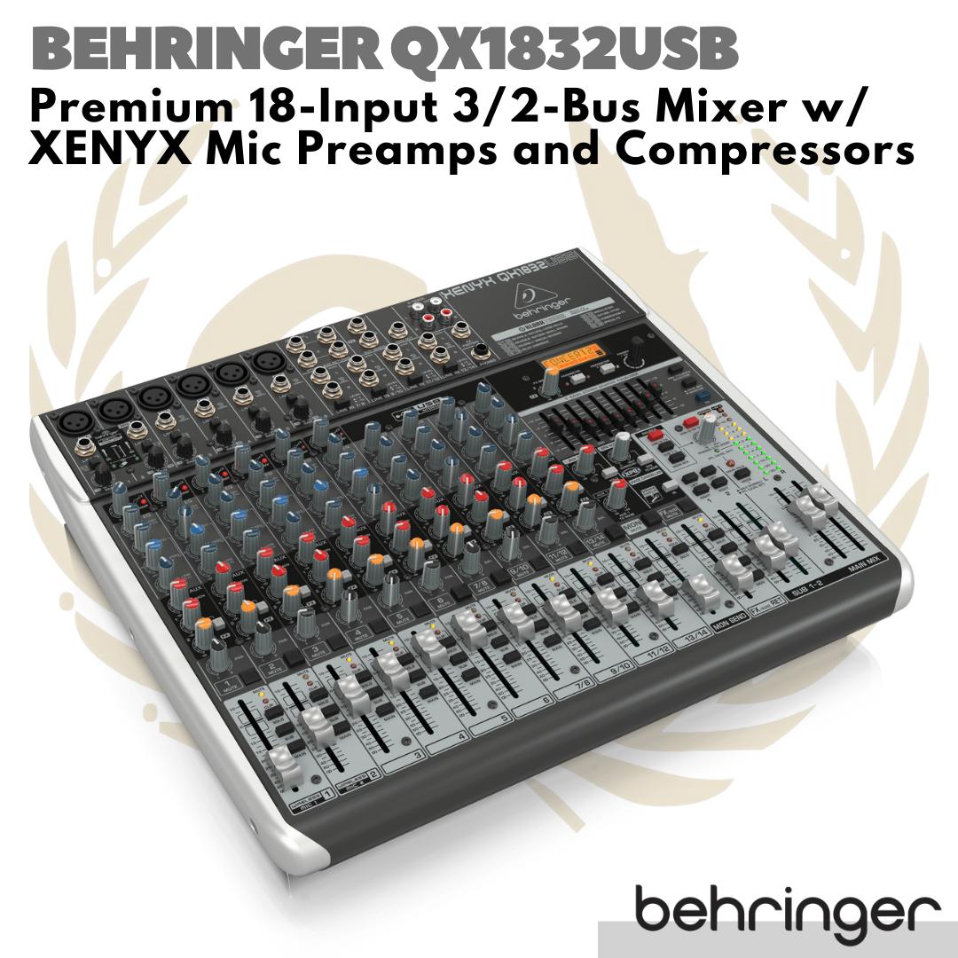 Behringer Xenyx QX1832USB Premium 18-Input 3/2-Bus Mixer USB Interface