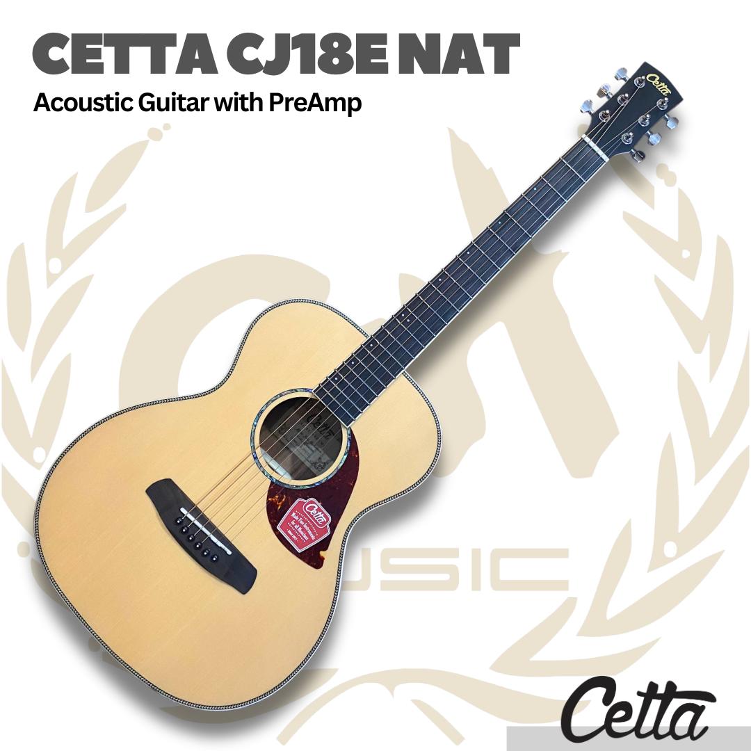 Cetta CJ18E Acoustic Guitar with Pre-Amp - Gitar Akustik Elektrik CJ18E dengan PreAmp