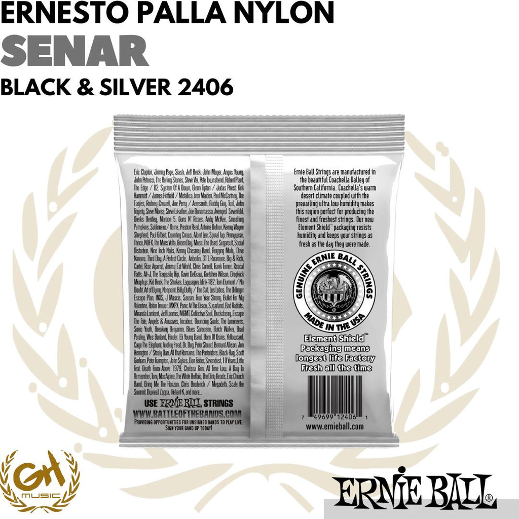 SENAR ERNIE BALL 2406 BLACK - NYLON - CLASSIC