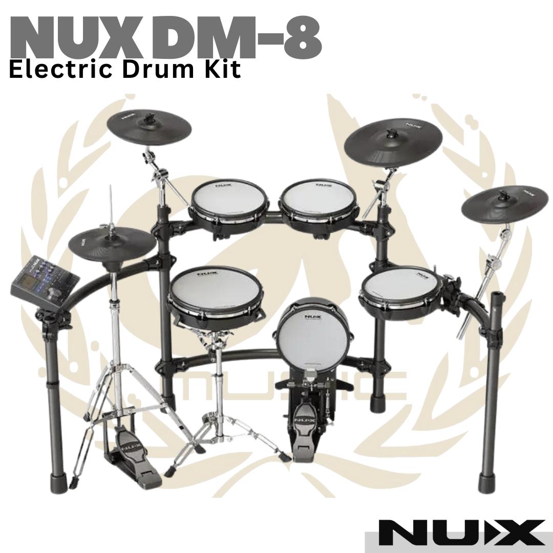 NUX DM-8 Electric Drum Kit Digital Asli dengan Remo Mesh Heads & 9-Piece Lengkap | Drum Elektrik DM8 Original