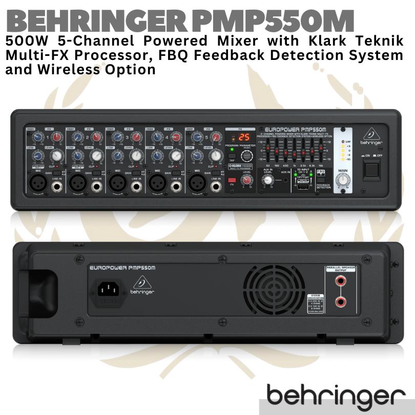 BEHRINGER EUROPOWER PMP550M 5 Channel 500W Powered Audio Mixer