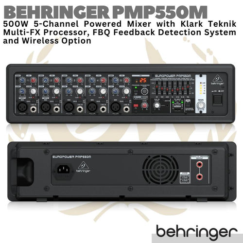BEHRINGER EUROPOWER PMP550M 5 Channel 500W Powered Audio Mixer