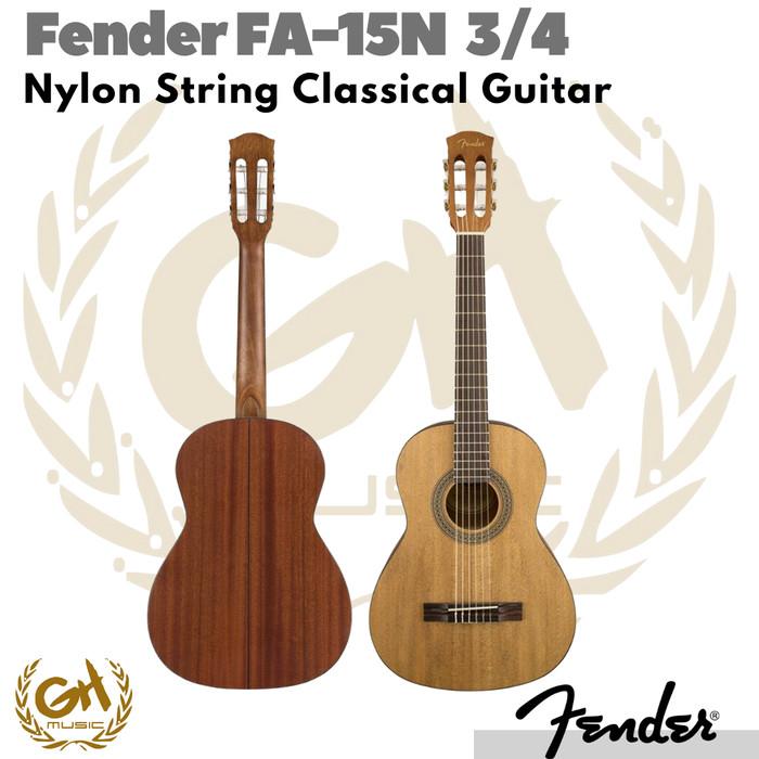 Fender FA 15N 3/4 Size Nylon Classical Guitar | Gitar Klasik Nilon