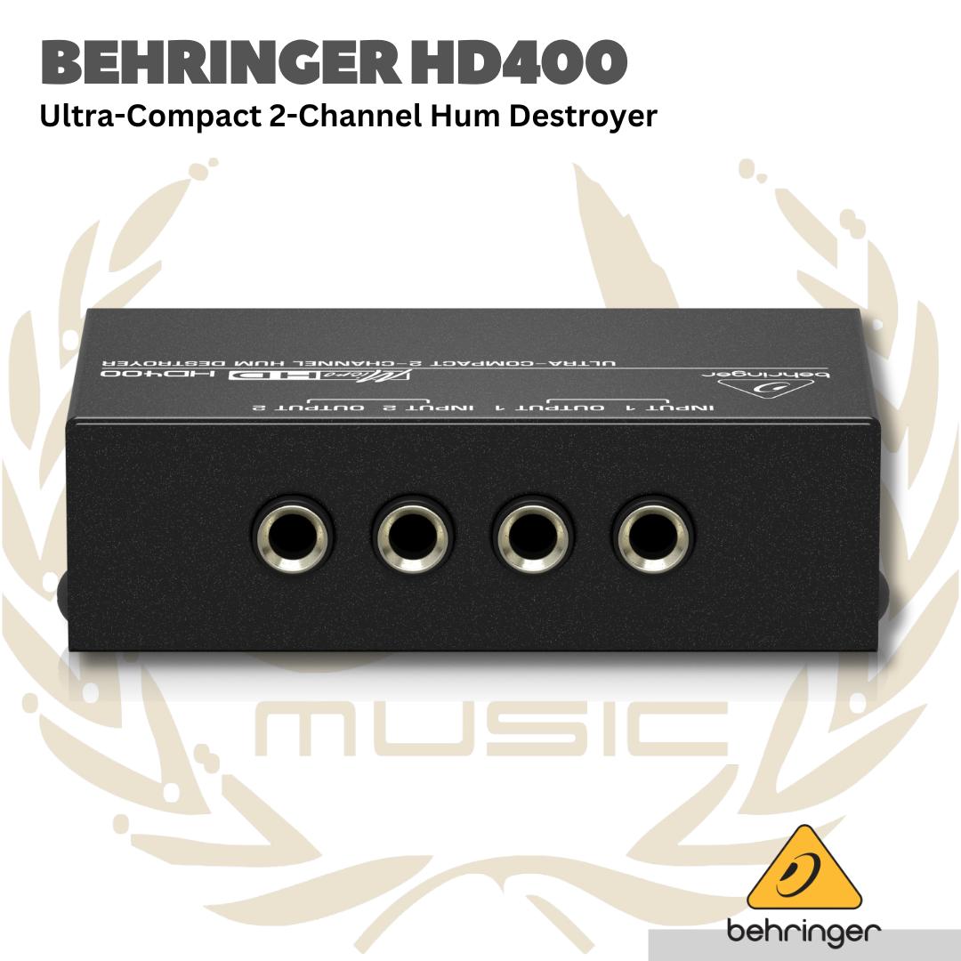 BEHRINGER HD400 ULTRA-COMPACT 2-CHANNEL HUM DESTROYER - HD-400 CLEAN HUM DESTROYER 2 CHANNEL
