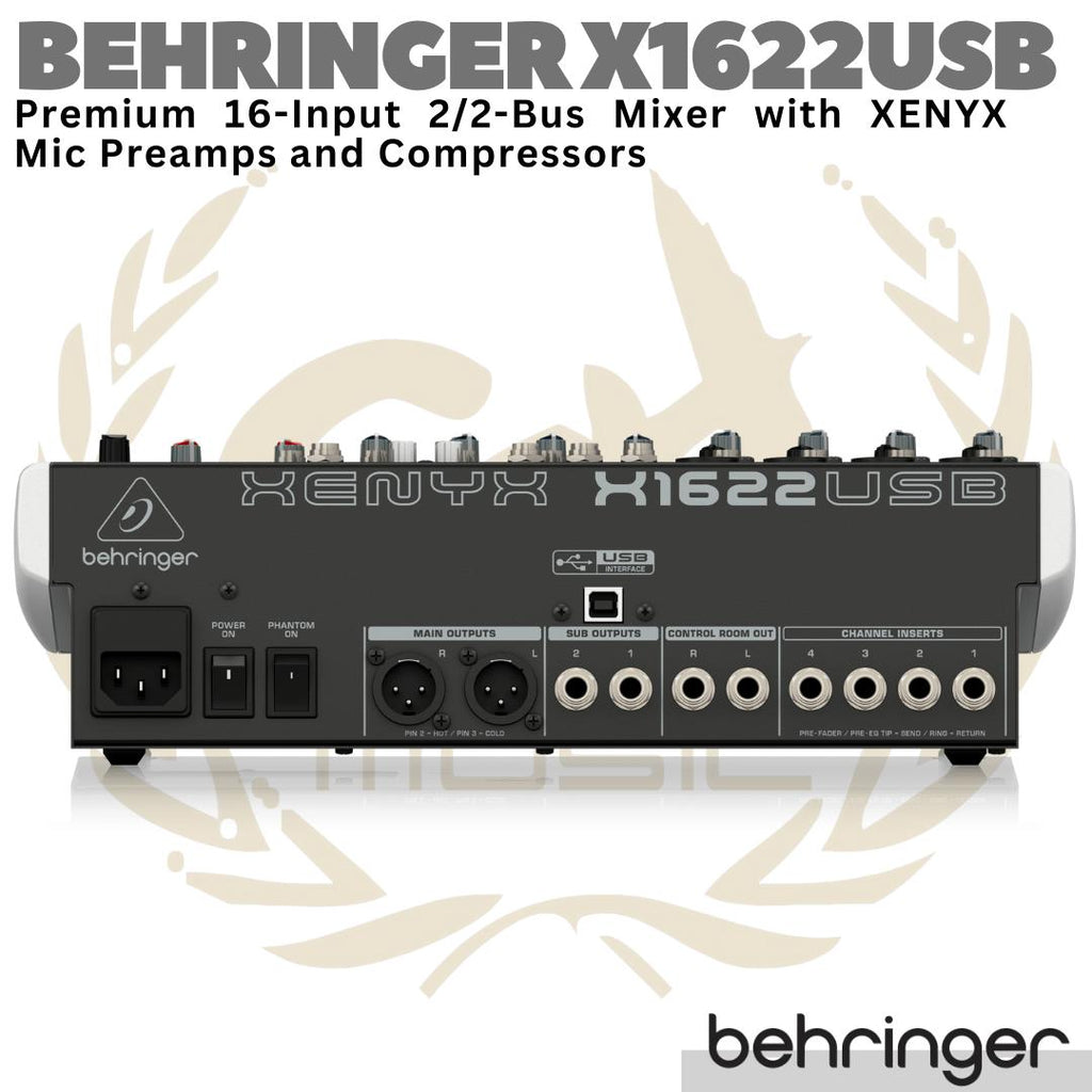 BEHRINGER X1622USB Premium 16 Audio Mixer with XENYX Mic Preamp | 1622