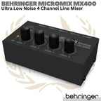 BEHRINGER MICROMIX MX400 4 Channel Line Mixer | Mini Compact Portable