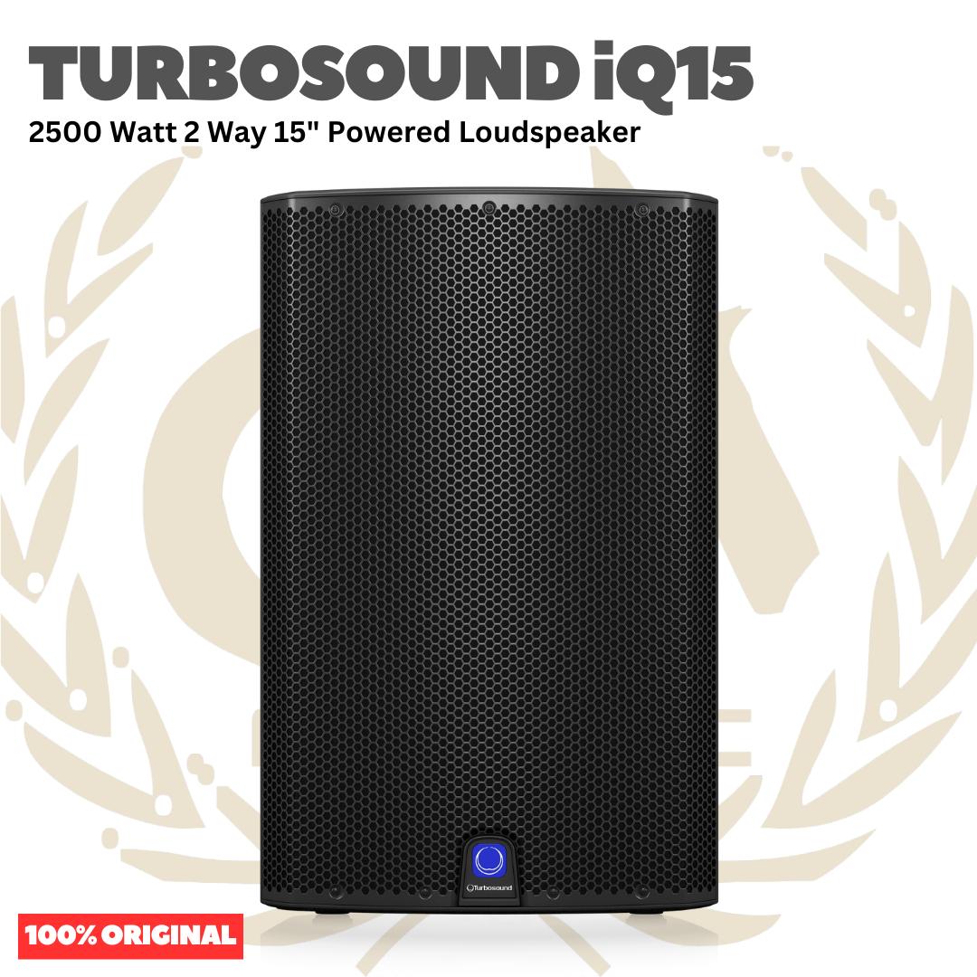 TURBOSOUND iQ15 2500 Watt 2 Way 15" Powered Loudspeaker with DSP Tech, Speaker Modelling and ULTRANET Networking - Speaker Aktif Smart Speaker Portable Original Asli