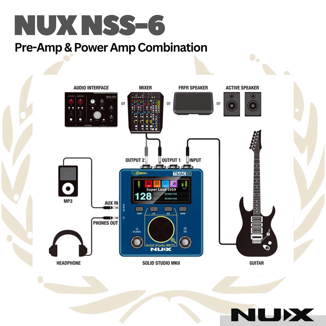 NUX NSS-6 SOLID STUDIO MK-II PreAmp Power Amp Combination Effect Pedal - Efek Amp Simulator NUX NSS6