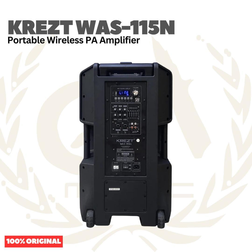 KREZT WAS-115N Portable Wireless PA Amplifier - Portable Speaker Lengkap dengan Mic