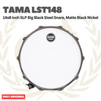 TAMA LST148 SLP Big Black Steel Snare, Matte Black Nickel - Senar Drum
