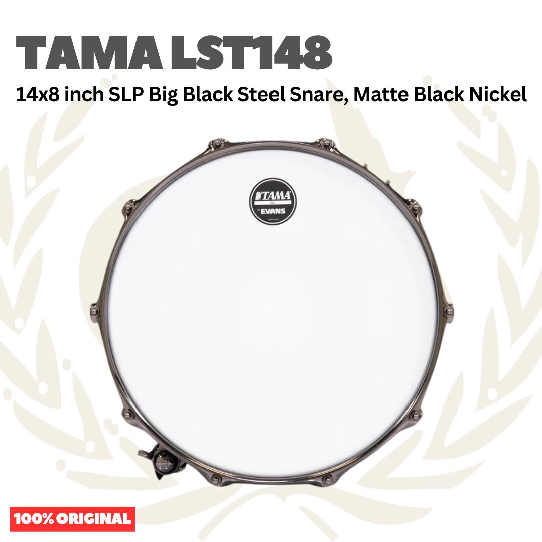 TAMA LST148 SLP Big Black Steel Snare, Matte Black Nickel - Senar Drum