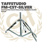 FM-CST Drum Cymbal Stand Heavy Duty Adjustable Double Braced - FM CST Stand Simbal Drum TAFF STUDIO FMCST SILVER