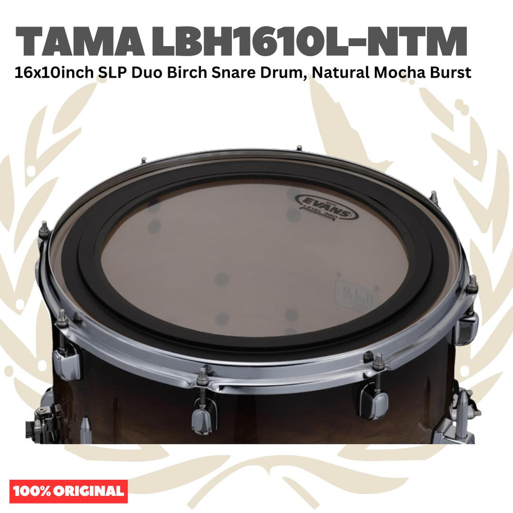 TAMA LBH1610L-NTM 16x10inch SLP Duo Birch Snare Drum, Natural Mocha Burst - Senar Drum | SLP LBH1610LNTM