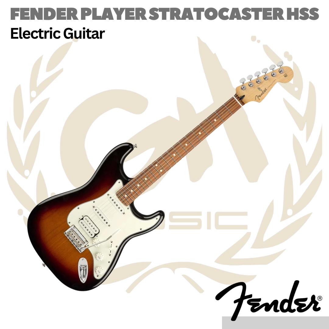 Fender Player HSS Stratocaster Electric Guitar, Pau Ferro FB - Gitar Listrik
