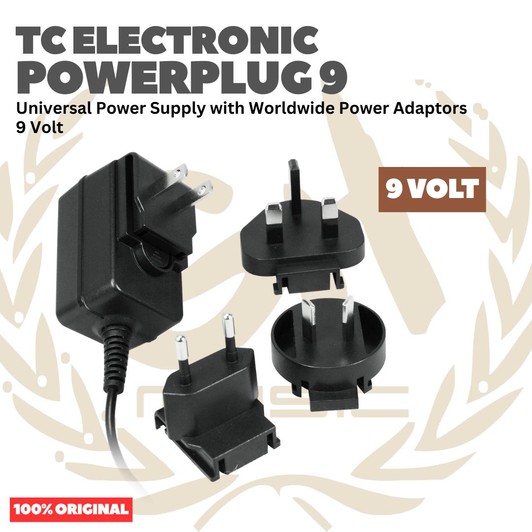 TC Electronic Powerplug 9 Universal Power Supply with Worldwide Power Adaptors 9 Volt - Adaptor untuk Efek Alat Musik Original Asli