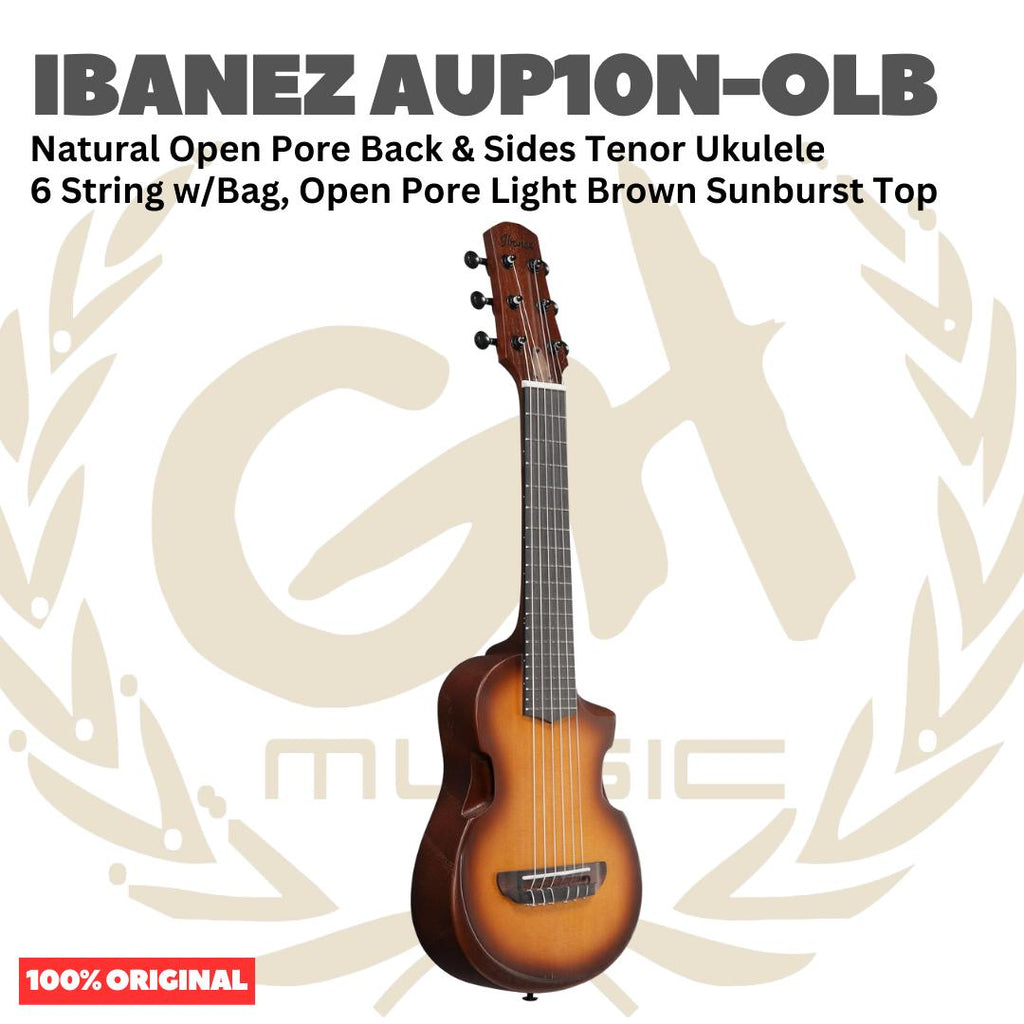 Ibanez AUP10N Tenor Ukulele 6 String w/Gig Bag - Gitar Lele
