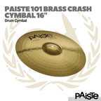 Paiste 101 16" Brass Crash Cymbal - Cymbal Drum