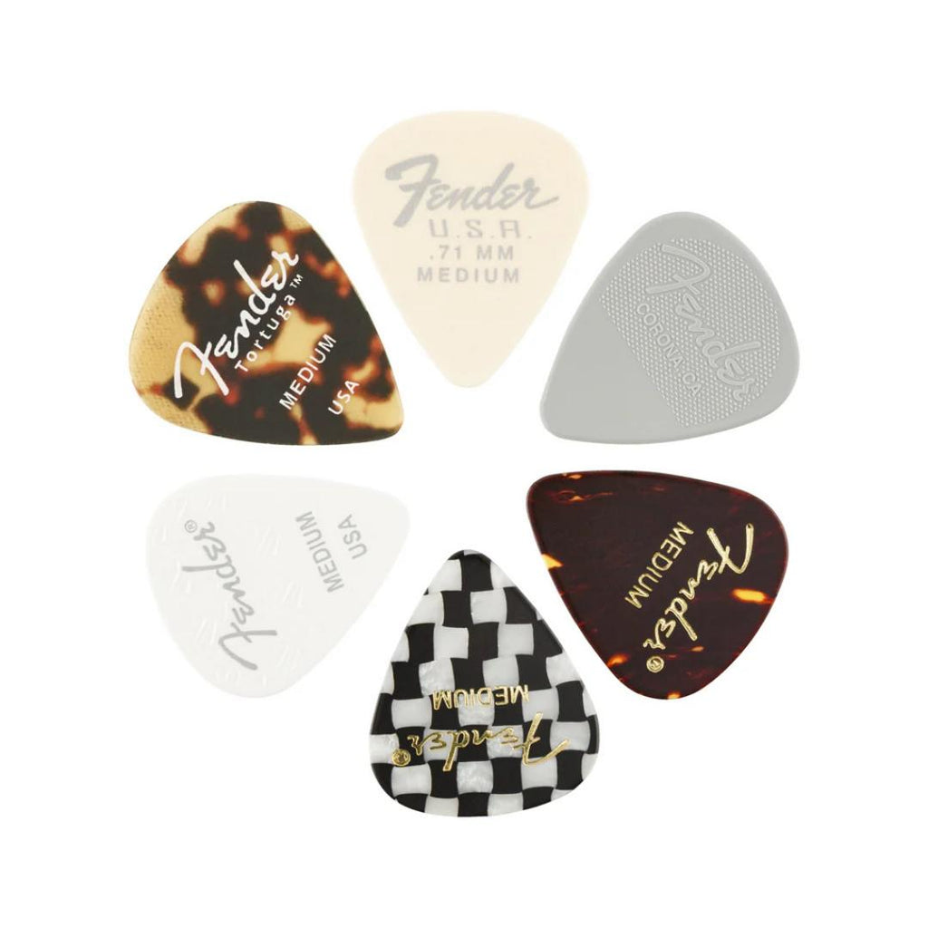 Fender 351 Material Medley Guitar Pick, 6-Pack - Pik Gitar Bass