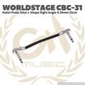 WORLDSTAGE Kabel Pedal Gitar L Shape Right Angle 6.35mm 15cm CBC-31 - CBC31 Patch Cable CBC 31