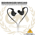 Behringer MO240 Studio Monitoring Earphones with Dual Hybrid Drivers