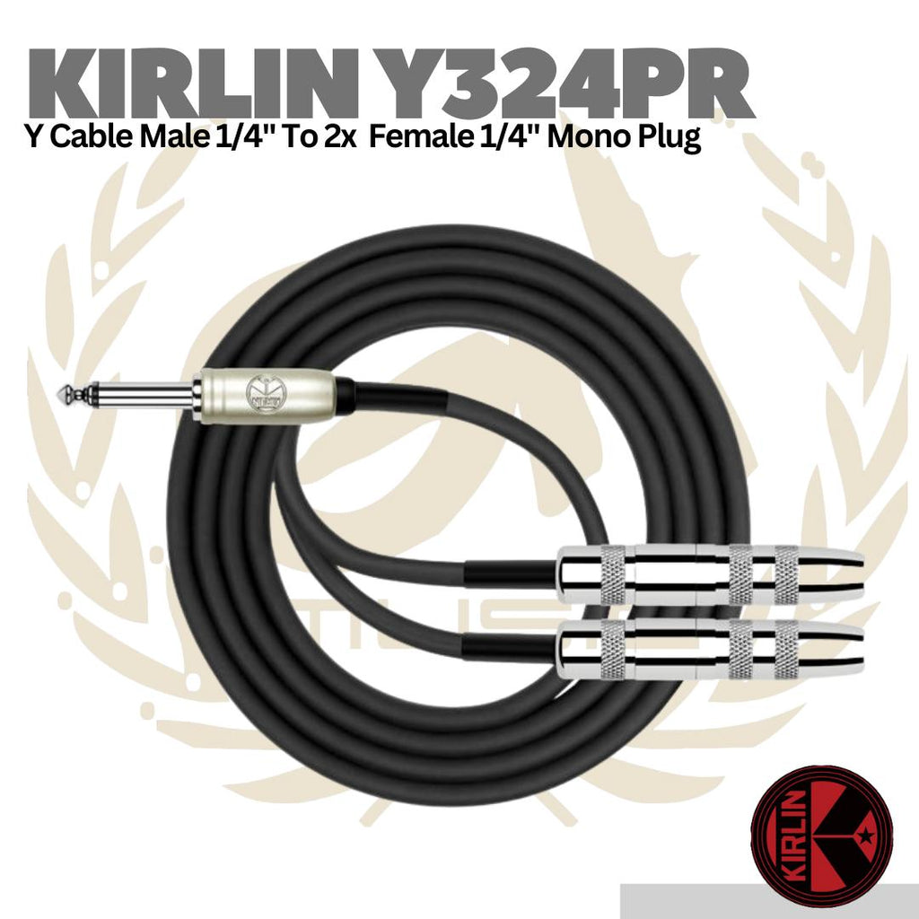 Kirlin Y324PR Y Cable Male 1/4" To 2x Female 1/4" Mono Plug