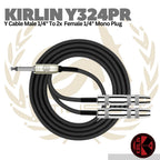 Kirlin Y324PR Y Cable Male 1/4" To 2x Female 1/4" Mono Plug
