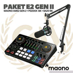 PAKET MAONO E2 GEN 2 - Maono Ame2 Gen II - 1 MIC - Podcast Streaming Recording