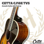 Cetta CJ18E Acoustic Guitar with Pre-Amp - Gitar Akustik Elektrik CJ18E dengan PreAmp