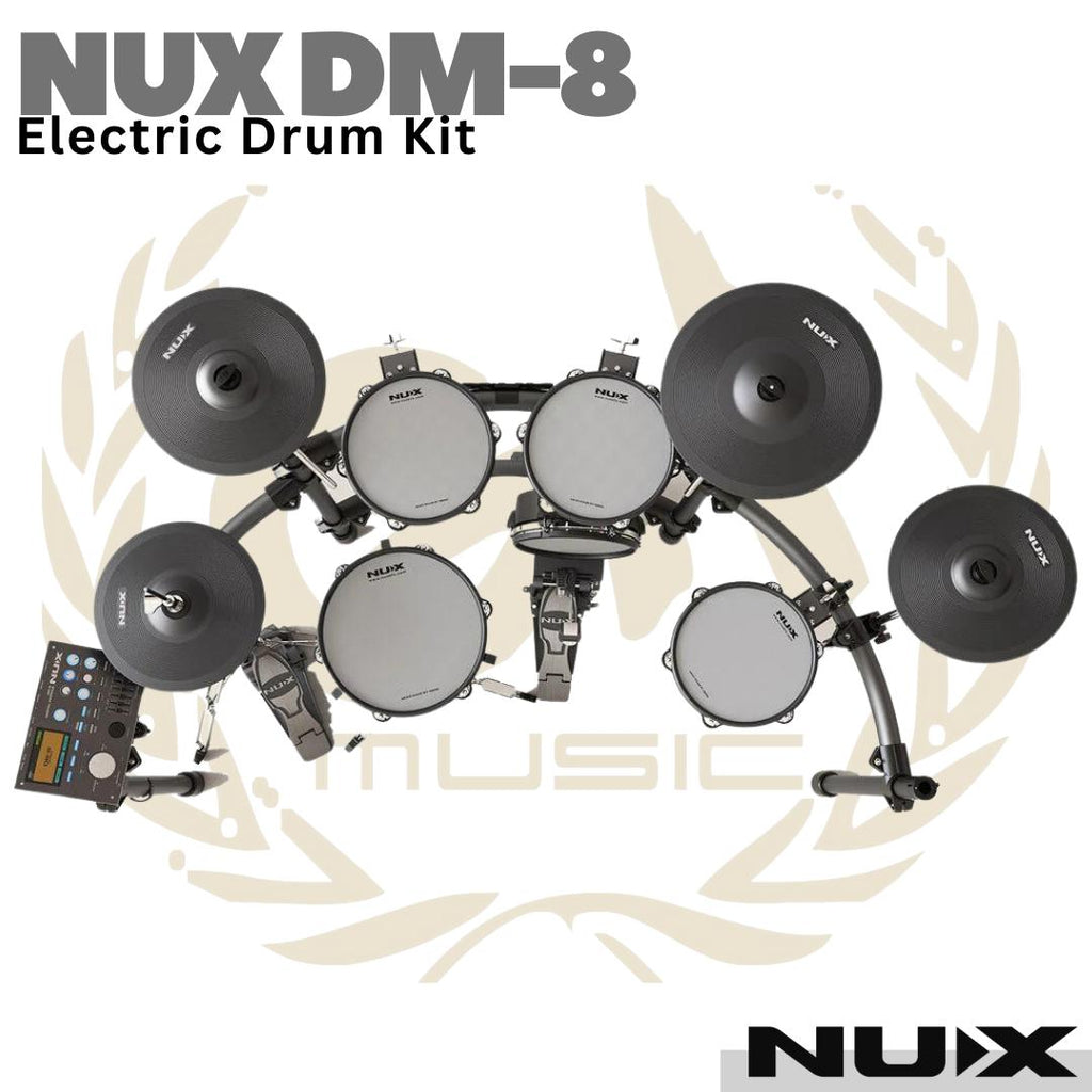 NUX DM-8 Electric Drum Kit Digital Asli dengan Remo Mesh Heads & 9-Piece Lengkap | Drum Elektrik DM8 Original