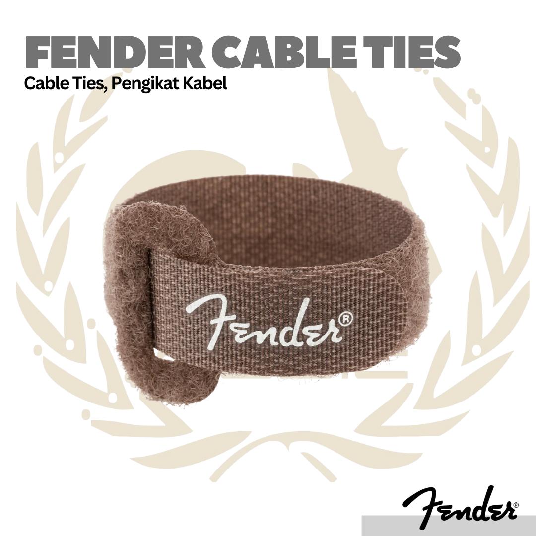 Fender Cable Ties, 2-pack, Black and Brown, 7inch - Pengikat Kabel