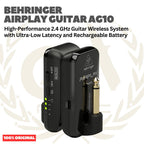 Behringer Airplay Guitar AG10 High-Performance 2.4 GHz Guitar Wireless System with Ultra-Low Latency and Rechargeable Battery - Wireless Gitar