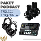 PAKET RECORD PODCAST MAONO AM-200 MIC RT X-1 ALCTRON HP280 PLUS STAND