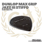 Dunlop Max Grip JAZZ III Stiffo Pick Isi 6 - Pick Gitar Bass