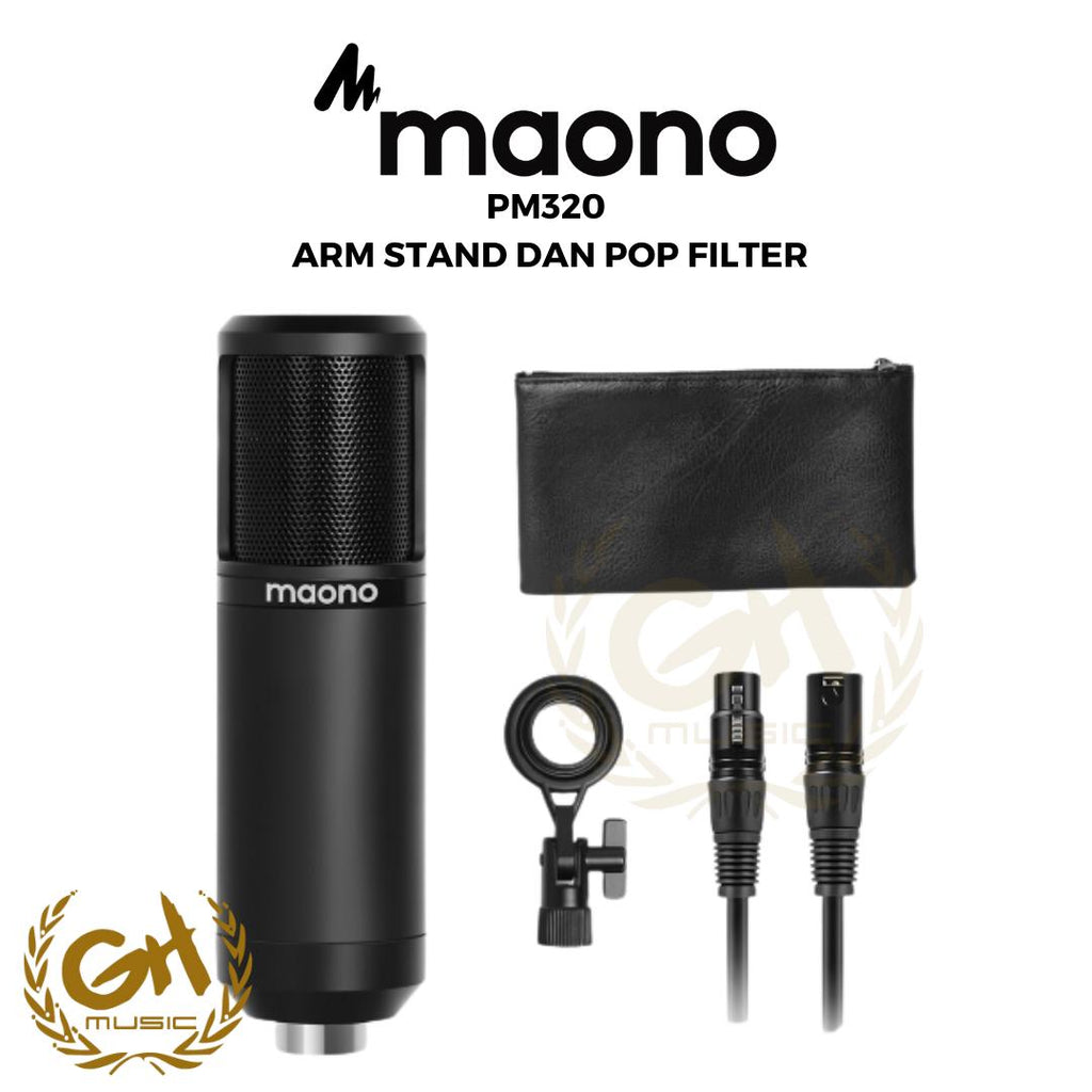 MAONO PM320, ARM STAND DAN POP FILTER