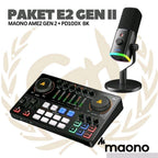 PAKET MAONO E2 GEN 2 - Maono Ame2 Gen II - 1 MIC - Podcast Streaming Recording